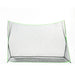 Golf practice net with green border on a white background