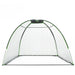 Golf practice net with green border on a white background