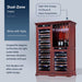 Wine cabinet with dual-zone design on a light gray background