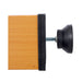 Wooden block with a black rubber bumper on a white background