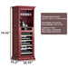 Wine cabinet with wine bottles and glasses, dimensions displayed on a white background
