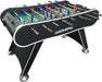 Table football table with colorful players on a white background