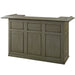 Slate Finish wooden bar cabinet with four drawers on a white background