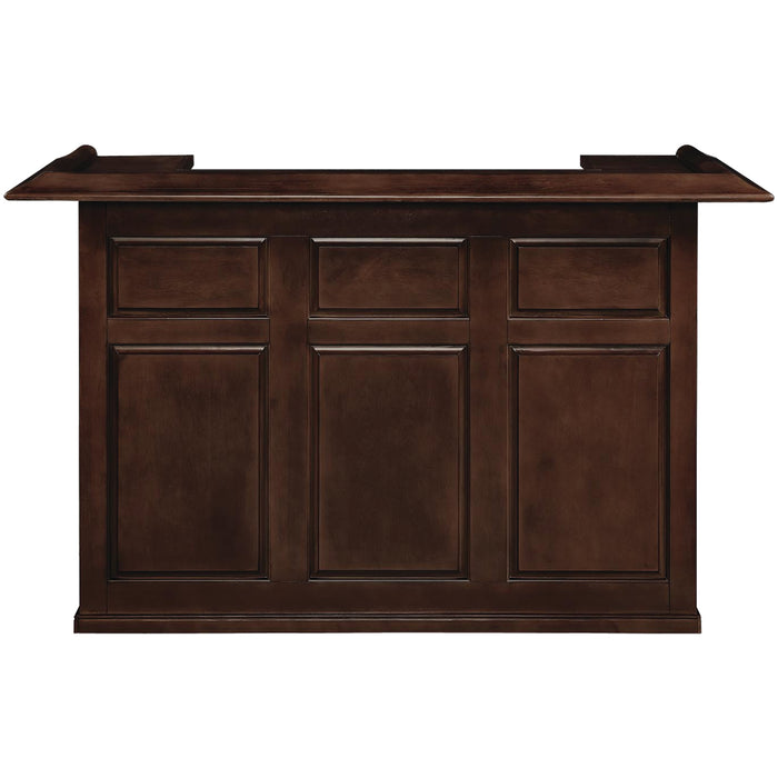 Dark wooden bar cabinet on a white background
