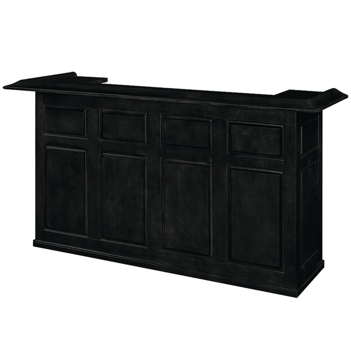 Black wooden bar cabinet on a white background