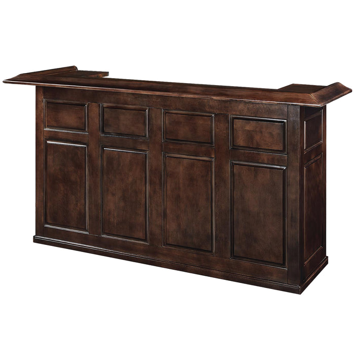 Dark wooden bar cabinet on a white background
