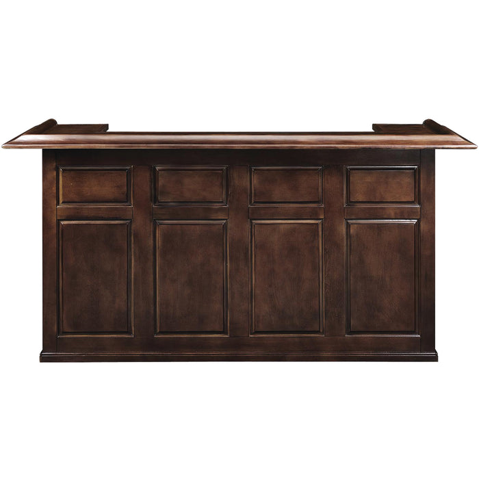 Dark wooden bar cabinet on a white background