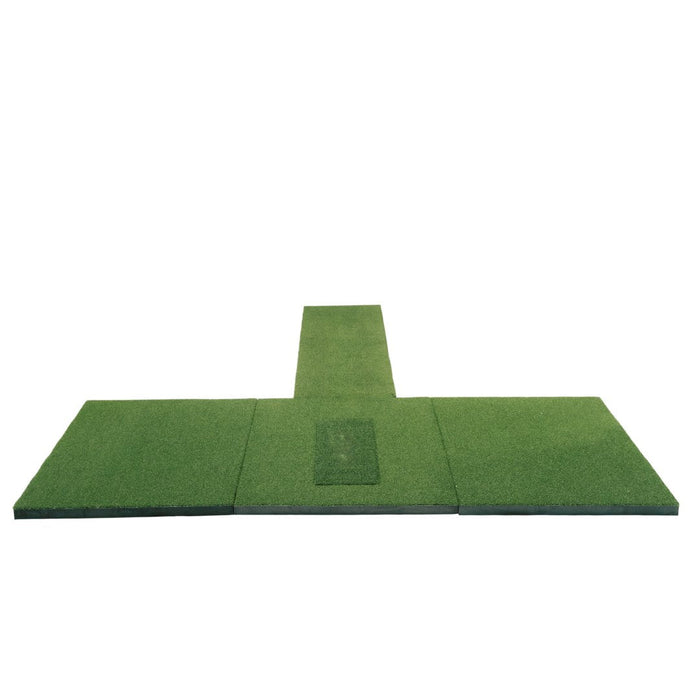 Green carpet sample on a white background