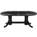 Black poker table with a white background