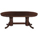 Cappuccino finish dining table with a dark finish on a white background