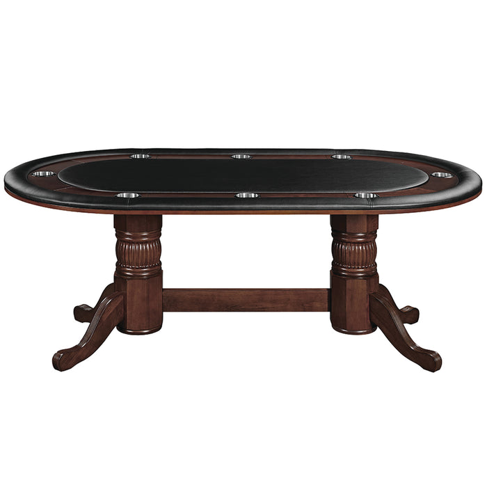 Cappuccino finish gaming table with black playing surface on a white background