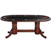 Chestnut poker table with black playing surface on a white background