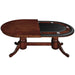 Chestnut gaming table with a black poker surface