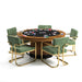 Poker table with green chairs on a white background