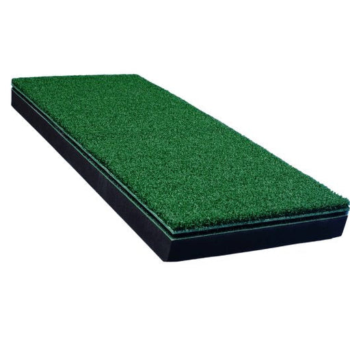 Green rectangular mat with black border on a white background