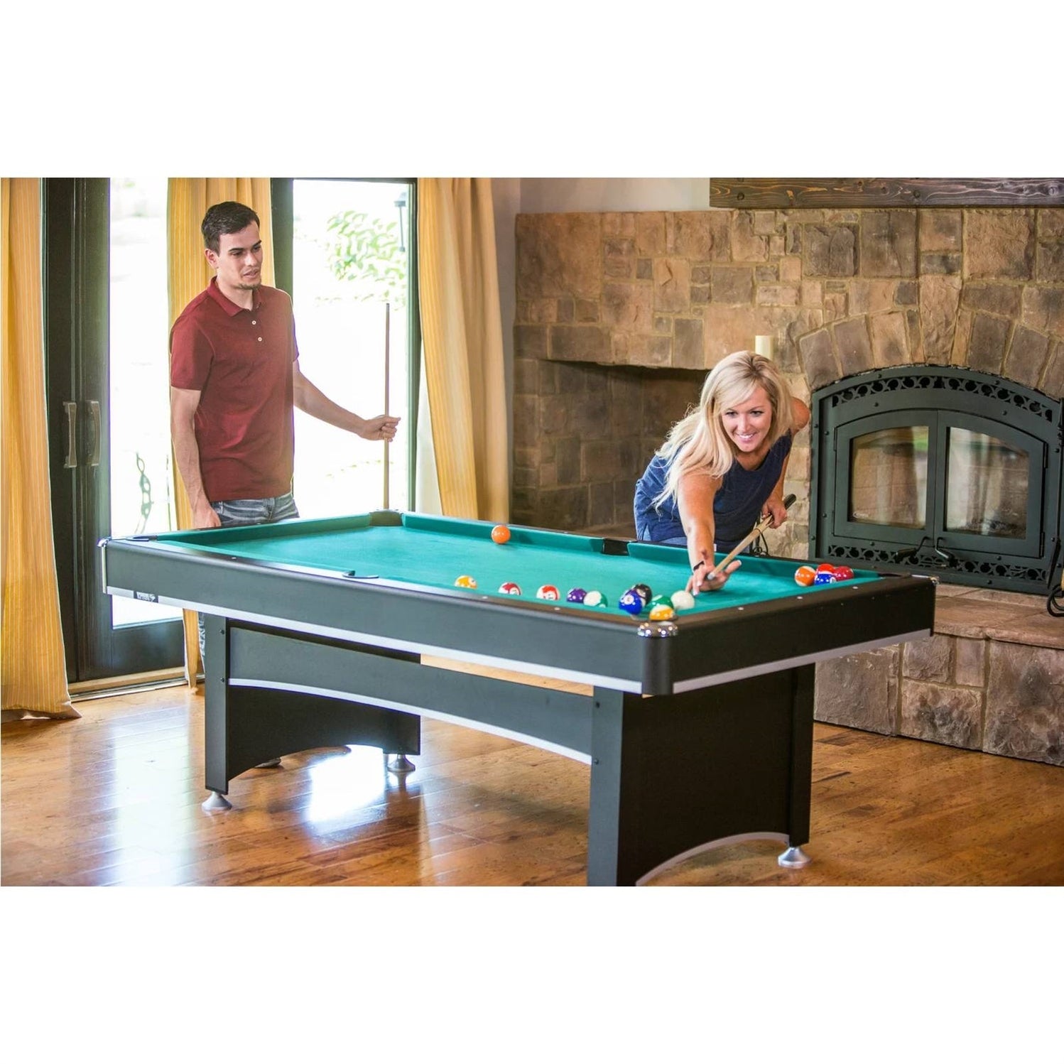7-Foot 2-in-1 Conversion Pool Table & Ping Pong Set with Accessories ...
