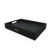 Black tray with handles on a white background