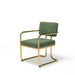 Green chair with gold frame on a white background