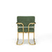Green chair with gold frame on a white background