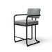 Gray chair with black metal frame on a white background