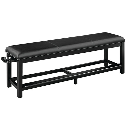 Black bench with leather seat on a white background