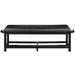 Black leather bench on a white background