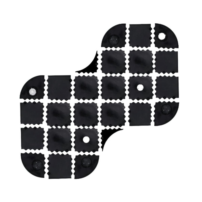 Black and white checkered pattern on a white background