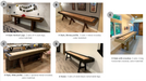Comparison of different shuffleboard table styles with text labels.