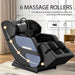 Massage chair with 6 massage rollers in a home setting