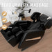 Zero gravity massage chair with text on a neutral background