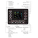 Control panel with various buttons and a display on a white background