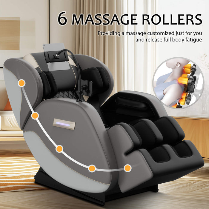Massage chair with 6 massage rollers in a home setting