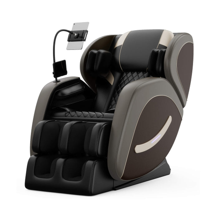 Massage chair with black and gray design on a white background