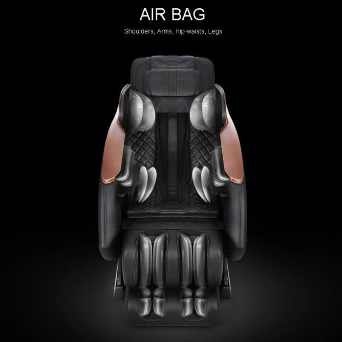 Massage chair with airbag technology on a black background
