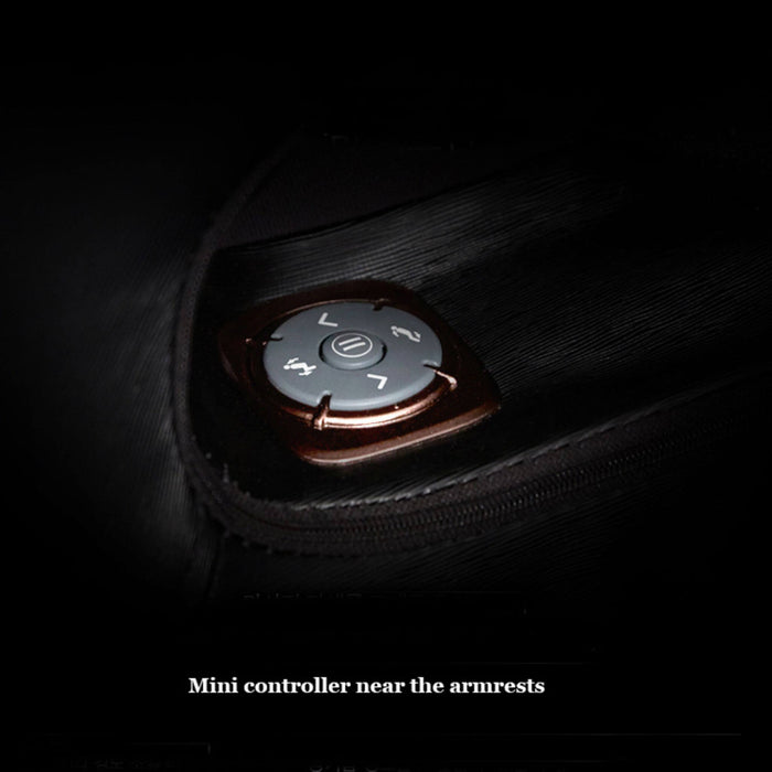 Mini controller near the armrests on a dark background