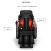 Massage chair with heating functions labeled on a white background