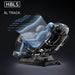 3D model of a vehicle seat with labeled body parts on a dark background, featuring the brand 'HBL'.