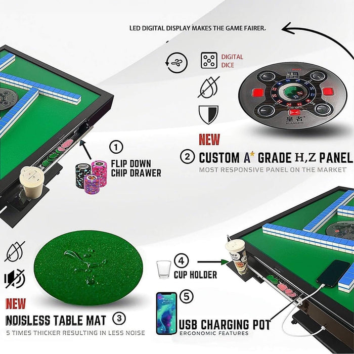 Detailed view of a gaming table with various features highlighted