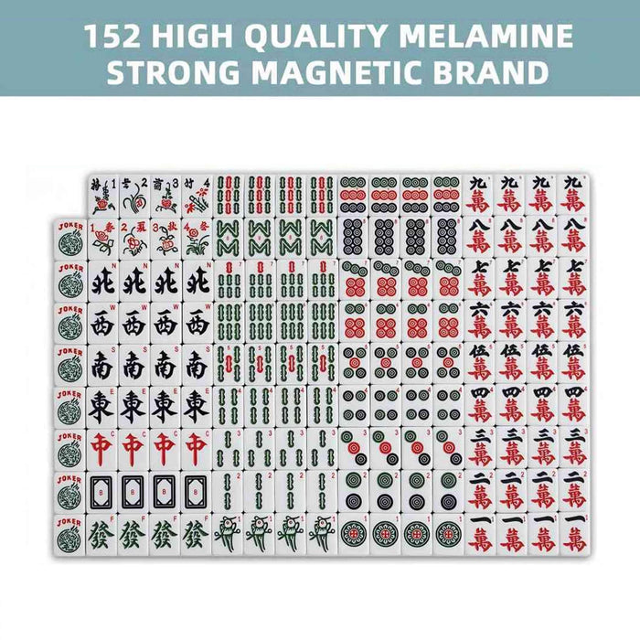 Set of 152 high-quality melamine strong magnetic brand mahjong tiles on a white background.