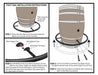 Step-by-step installation instructions for a foot rail on a barrel.
