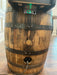 Wooden barrel with electronic components on top