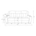 Line drawing of a sofa with dimensions labeled
