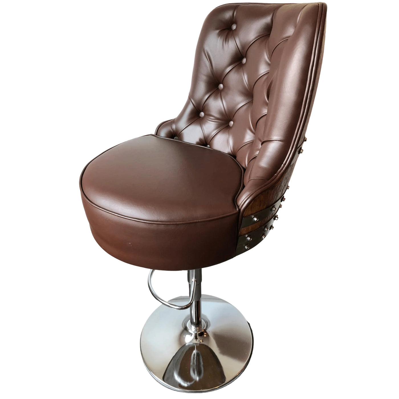 Luxurious Captain Wine Barrel Bar Stool - Adjustable Height and Swivel ...