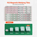 152 Magnetic Mahjong Tiles with packaging showing tile sizes and a coin for scale.