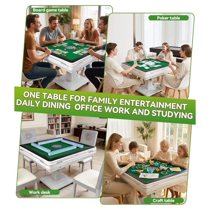 Multifunctional table used for various activities including family entertainment, dining, office work, and studying.