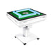 White electronic gaming table with green playing surface on a white background