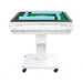 White electronic gaming table with green playing surface on a white background