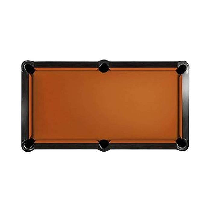 Orange pool table with black border on a white background