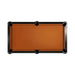 Orange pool table with black border on a white background