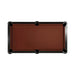 Brown pool table with black border on a white background